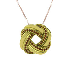 Arvia Kolye - Dumanlı kuvars 18 ayar altın kolye (40 cm rose altın rolo zincir) #19qqdva