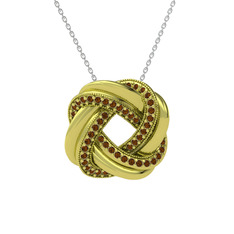 Arvia Kolye - Dumanlı kuvars 14 ayar altın kolye (40 cm beyaz altın rolo zincir) #1a2l0i8