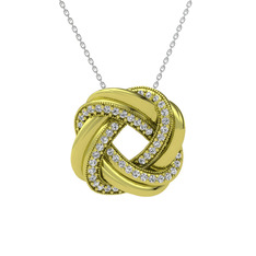 Arvia Kolye - Beyaz zirkon 8 ayar altın kolye (40 cm beyaz altın rolo zincir) #1ae6h2q