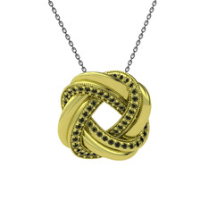 Arvia Kolye - Peridot 18 ayar altın kolye (40 cm gümüş rolo zincir) #1g9bfy9