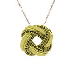 Arvia Kolye - Peridot 14 ayar altın kolye (40 cm gümüş rolo zincir) #1gdg5if