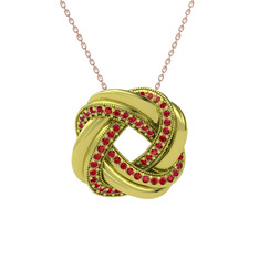 Arvia Kolye - Garnet 14 ayar altın kolye (40 cm gümüş rolo zincir) #1i8ne6d