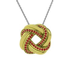 Arvia Kolye - Garnet 18 ayar altın kolye (40 cm gümüş rolo zincir) #1icreg3