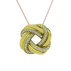 Arvia Kolye - Swarovski 925 ayar altın kaplama gümüş kolye (40 cm gümüş rolo zincir) #1k312e8