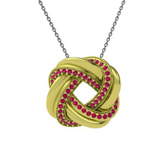 Arvia Kolye - Rodolit garnet 925 ayar altın kaplama gümüş kolye (40 cm gümüş rolo zincir) #1loii3j
