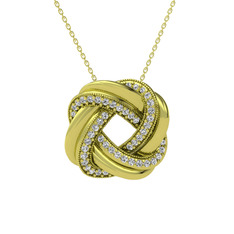 Arvia Kolye - Beyaz zirkon 8 ayar altın kolye (40 cm altın rolo zincir) #1lrobxg