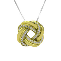 Arvia Kolye - Swarovski 18 ayar altın kolye (40 cm beyaz altın rolo zincir) #1mdqjp9