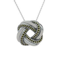 Arvia Kolye - Peridot 925 ayar gümüş kolye (40 cm beyaz altın rolo zincir) #1x0znpa
