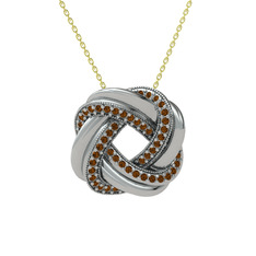 Arvia Kolye - Dumanlı kuvars 925 ayar gümüş kolye (40 cm altın rolo zincir) #1xj402h