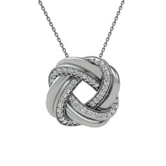 Arvia Kolye - Swarovski 14 ayar beyaz altın kolye (40 cm gümüş rolo zincir) #1yid0gt