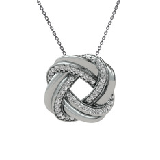 Arvia Kolye - Beyaz zirkon 925 ayar gümüş kolye (40 cm gümüş rolo zincir) #3hqy3x