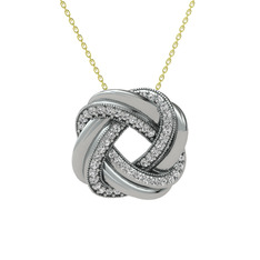 Arvia Kolye - Swarovski 14 ayar beyaz altın kolye (40 cm altın rolo zincir) #4ghga9