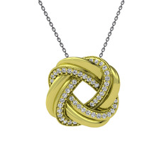 Arvia Kolye - Swarovski 18 ayar altın kolye (40 cm gümüş rolo zincir) #518lc2