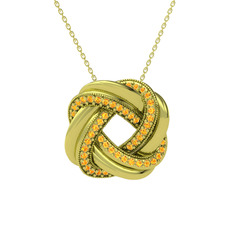 Arvia Kolye - Sitrin 8 ayar altın kolye (40 cm altın rolo zincir) #89c35q