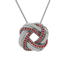 Arvia Kolye - Garnet 925 ayar gümüş kolye (40 cm gümüş rolo zincir) #8g61d2