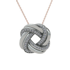 Arvia Kolye - Pırlanta 925 ayar gümüş kolye (0.539 karat, 40 cm rose altın rolo zincir) #ji8mk5