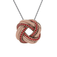 Arvia Kolye - Garnet 14 ayar rose altın kolye (40 cm gümüş rolo zincir) #ohjg5o