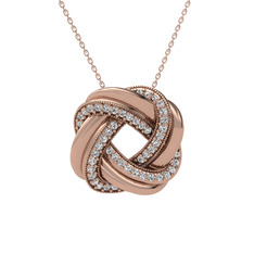 Arvia Kolye - Swarovski 18 ayar rose altın kolye (40 cm rose altın rolo zincir) #usbzu3