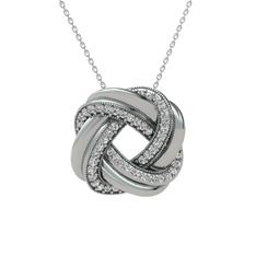 Arvia Kolye - Beyaz zirkon 925 ayar gümüş kolye (40 cm beyaz altın rolo zincir) #wrf1lr