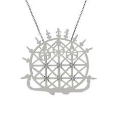 Güneş Kursu Kolye - Swarovski 925 ayar gümüş kolye (40 cm gümüş rolo zincir) #13n1ecv