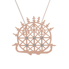 Güneş Kursu Kolye - Swarovski 14 ayar rose altın kolye (40 cm rose altın rolo zincir) #1bo9cju