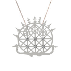 Güneş Kursu Kolye - Swarovski 925 ayar gümüş kolye (40 cm gümüş rolo zincir) #1xbph15