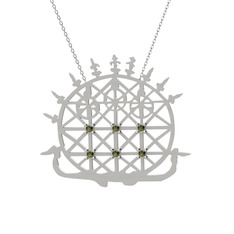 Güneş Kursu Kolye - Peridot 925 ayar gümüş kolye (40 cm gümüş rolo zincir) #weehll