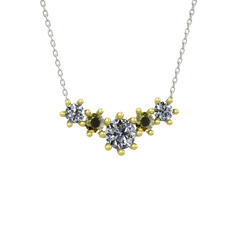 Aine Beştaş Kolye - Pırlanta ve peridot 18 ayar altın kolye (1.98 karat, 40 cm beyaz altın rolo zincir) #1okb2jr