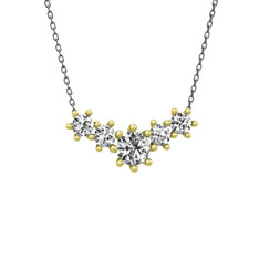 Aine Beştaş Kolye - Swarovski 14 ayar altın kolye (40 cm gümüş rolo zincir) #1tev14h