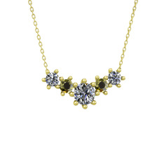 Pırlanta ve peridot 8 ayar altın kolye (1.98 karat, 40 cm gümüş rolo zincir)