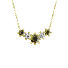 Aine Beştaş Kolye - Peridot ve swarovski 14 ayar altın kolye (40 cm altın rolo zincir) #4b8quu