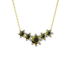 Aine Beştaş Kolye - Peridot 925 ayar gümüş kolye (40 cm altın rolo zincir) #phm6rb