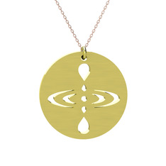 Farkındalık (Mindfulness) Kolye - 14 ayar altın kolye (50 cm rose altın rolo zincir) #1f9th9m