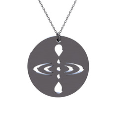 Farkındalık (Mindfulness) Kolye - 925 ayar siyah rodyum kaplama gümüş kolye (50 cm gümüş rolo zincir) #1iu5iuc