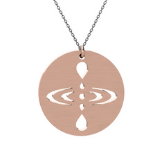 Farkındalık (Mindfulness) Kolye - 14 ayar rose altın kolye (50 cm gümüş rolo zincir) #1s6w6s6
