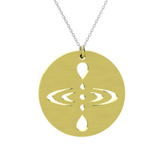 Farkındalık (Mindfulness) Kolye - 925 ayar altın kaplama gümüş kolye (50 cm gümüş rolo zincir) #4q9yaa