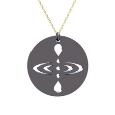 Farkındalık (Mindfulness) Kolye - 925 ayar siyah rodyum kaplama gümüş kolye (50 cm altın rolo zincir) #jc4msf