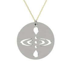 Farkındalık (Mindfulness) Kolye - 8 ayar beyaz altın kolye (50 cm gümüş rolo zincir) #k7f8as