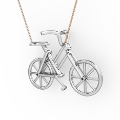 Bisiklet Kolye - Swarovski 925 ayar gümüş kolye (40 cm gümüş rolo zincir) #yimyvq