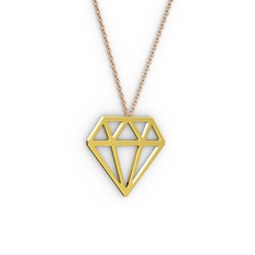 Arin Pırlanta Kolye - 8 ayar altın kolye (40 cm gümüş rolo zincir) #1x4fmly