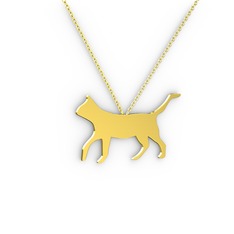 Lulu Kedi Kolye - 8 ayar altın kolye (40 cm altın rolo zincir) #1e9hoex