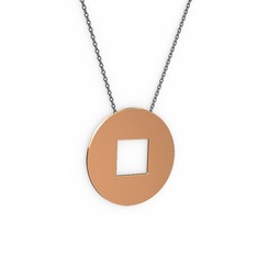 14 ayar rose altın kolye (40 cm gümüş rolo zincir)