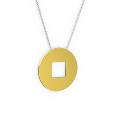 Stop Kolye - 8 ayar altın kolye (40 cm beyaz altın rolo zincir) #szs7rd