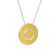 Power Kolye - 925 ayar altın kaplama gümüş kolye (40 cm beyaz altın rolo zincir) #fzeesh