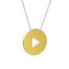 Play  Kolye - 925 ayar altın kaplama gümüş kolye (40 cm beyaz altın rolo zincir) #1ye1tjl