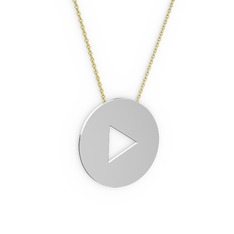 Play  Kolye - 18 ayar beyaz altın kolye (40 cm altın rolo zincir) #pml53p