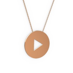 Play  Kolye - 8 ayar rose altın kolye (40 cm rose altın rolo zincir) #pxxfja