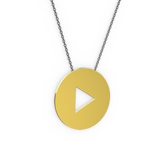 925 ayar altın kaplama gümüş kolye (40 cm gümüş rolo zincir)