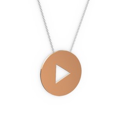 14 ayar rose altın kolye (40 cm gümüş rolo zincir)