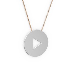 Play  Kolye - 14 ayar beyaz altın kolye (40 cm gümüş rolo zincir) #vbuwv2